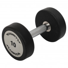 Гантель цельная профессиональная с полиуретановым покрытием 1штука TECHNOGYM TG-1834-10 (1х10кг) (полиуретановое покрытие, вес 10кг)