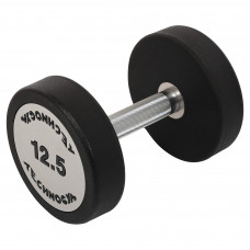 Гантель цельная профессиональная с полиуретановым покрытием 1штука TECHNOGYM TG-1834-12_5 (1х12,5кг) (полиуретановое покрытие, вес 12,5кг)