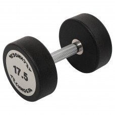 Гантель цельная профессиональная с полиуретановым покрытием 1штука TECHNOGYM TG-1834-17_5 (1х17,5кг) (полиуретановое покрытие, вес 17,5кг)