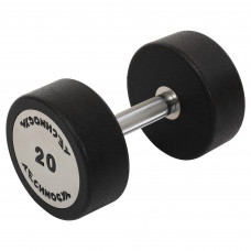 Гантель цельная профессиональная с полиуретановым покрытием 1штука TECHNOGYM TG-1834-20 (1х20кг) (полиуретановое покрытие, вес 20кг)