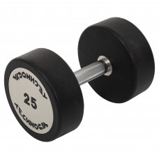 Гантель цельная профессиональная с полиуретановым покрытием 1штука TECHNOGYM TG-1834-25 (1х25кг) (полиуретановое покрытие, вес 25кг)