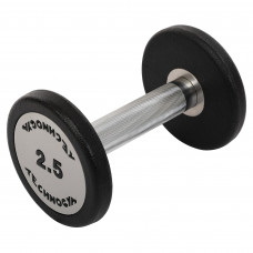 Гантель цельная профессиональная с полиуретановым покрытием 1штука TECHNOGYM TG-1834-2_5 (1х2,5кг) (полиуретановое покрытие, вес 2,5кг)