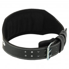 Пояс атлетичний шкіряний FISTRAGE VL-4340 спинка-15см розмір-S-XL чорний-білий