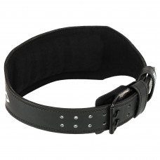 Пояс атлетичний шкіряний FISTRAGE VL-4353 спинка-15см розмір-S-XL чорний-білий