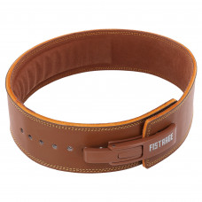 Пояс для пауерліфтингу з шкіряним карабіном FISTRAGE VL-4395 ширина-15см розмір-S-XL коричневий