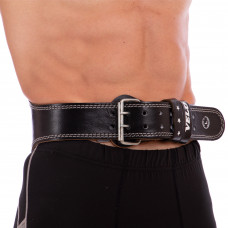 Пояс атлетичний шкіряний VELO VL-8182 спинка-15см розмір-M-XXL чорний-білий