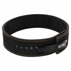 Пояс для пауэрлифтинга с карабином кожаный ширина 10см FISTRAGE VL-8438 (кожа, ширина-10см, размер S-XL, черный)