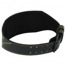Пояс атлетичний шкіряний VELO VL-9739 спинка-15см розмір-S-XXL чорний-салатовий