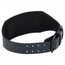 Пояс атлетичний шкіряний VELO VL-9742 спинка-15см розмір-S-XXL чорний-синій