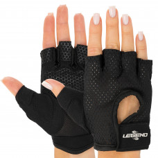 Перчатки для фитнеса и тренировок Legend W96017SP (PVC, PL, открытые пальцы, р-р S-L, черный)