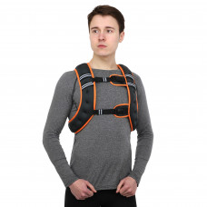 Жилет обважнювач із фіксованою вагою 10кг Zelart XB9300-10 вага-10кг чорний-помаранчевий