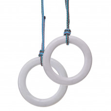 Кольца навесные для шведской стенки пластиковые SP-Planeta YL-6084 (пластик, d-13см,длина каната-130см, белый)