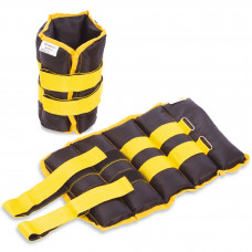 Обважнювачі-манжети для рук і ніг Zelart ZA-2072-5 2x2,5кг жовтий