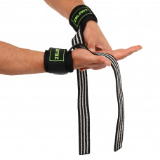 Напульсник спортивный фиксатор для запястья и кисти с лямкой для тяги (2шт) Zelart ZB-3872 (полиэстер, черный)