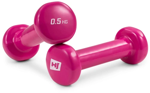 Набір круглих вінілових гантелей HS-V005DC 2х0,5 кг