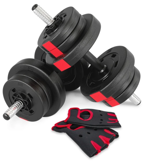 Гантелі Hop-Sport 2х10 кг PRO з рукавичками