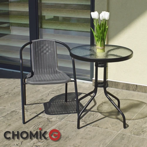 Набір садових меблів круглий стіл та 2 стільці: