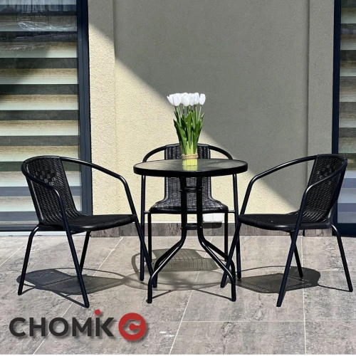 Набір садових меблів круглий стіл та 2 стільці: